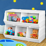 NNEDSZ Kids Toy Box Stackable Bookshelf Storage Organiser Bookcase Shelf