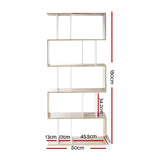 NNEDSZArtiss 5 Tier Display Book Storage Shelf Unit - White Brown