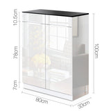 NNEDSZ  High Gloss Shoe Cabinet Rack- Black & White