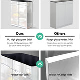 NNEDSZ  High Gloss Shoe Cabinet Rack- Black & White