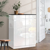 NNEDSZ  High Gloss Shoe Cabinet Rack- Black & White
