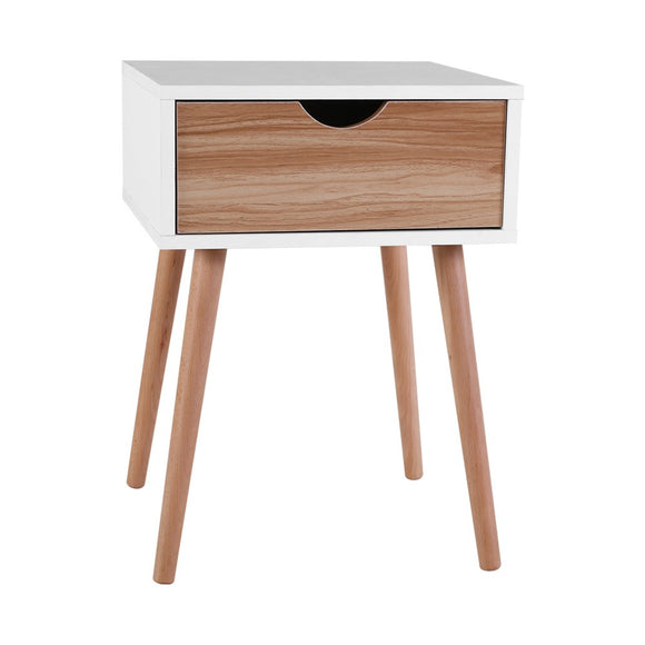 NNEDSZ  Bedside Tables Drawers Side Table Storage Cabinet Nightstand Solid Wood Legs Bedroom White