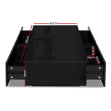NNEDSZ Modern Coffee Table 4 Storage Drawers High Gloss Living Room Furniture Black