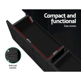 NNEDSZ Modern Coffee Table 4 Storage Drawers High Gloss Living Room Furniture Black