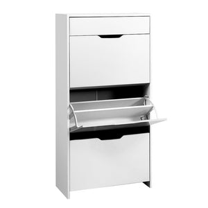 NNEDSZ Shoe Cabinet 3 Tier Shoes Storage Drawer High Gloss White Rack Shelf