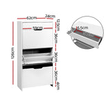 NNEDSZ Shoe Cabinet 3 Tier Shoes Storage Drawer High Gloss White Rack Shelf