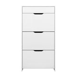 NNEDSZ Shoe Cabinet 3 Tier Shoes Storage Drawer High Gloss White Rack Shelf