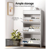 NNEDSZ Shoe Cabinet 3 Tier Shoes Storage Drawer High Gloss White Rack Shelf