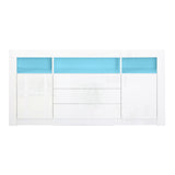 NNEDSZ Buffet Sideboard Cabinet 3 Drawers High Gloss Storage Cupboard LED