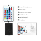 NNEDSZ Bedside Table 2 Drawers RGB LED Side Nightstand High Gloss Cabinet White