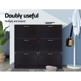 NNEDSZ Shoe Cabinet Shoes Organiser Storage Rack 36 Pairs Shelf Cupboard Walnut