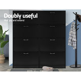 NNEDSZ Shoe Cabinet Shoes Storage Rack Organiser 60 Pairs Black Shelf Drawer