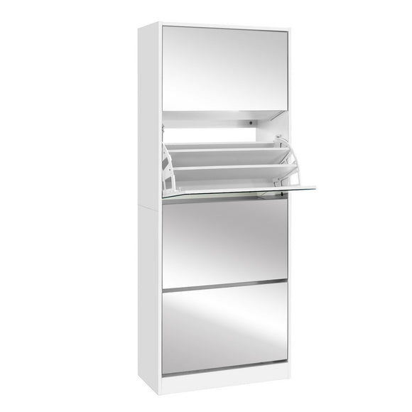 NNEDSZ Shoe Cabinet Mirror Shoes Storage Rack Organiser 60 Pairs Cupboard Shelf