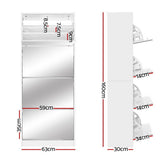 NNEDSZ Shoe Cabinet Mirror Shoes Storage Rack Organiser 60 Pairs Cupboard Shelf