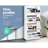 NNEDSZ Shoe Cabinet Mirror Shoes Storage Rack Organiser 60 Pairs Cupboard Shelf