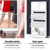 NNEDSZ Shoe Cabinet Mirror Shoes Storage Rack Organiser 60 Pairs Cupboard Shelf