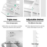 NNEDSZ Shoe Cabinet Mirror Shoes Storage Rack Organiser 60 Pairs Cupboard Shelf