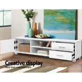 NNEDSZ 120cm TV Stand Entertainment Unit Storage Cabinet Drawers Shelf White
