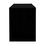 NNEDSZ TV Cabinet Entertainment Unit Stand RGB LED Gloss Furniture 130cm Black