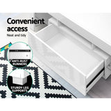 NNEDSZ 130cm RGB LED TV Stand Cabinet Entertainment Unit Gloss Furniture Drawer Tempered Glass Shelf White