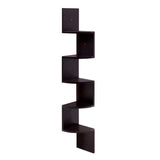 NNEDSZ 5 Tier Corner Wall Floating Shelf Mount Display Bookshelf Rack Brown