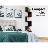 NNEDSZ 5 Tier Corner Wall Floating Shelf Mount Display Bookshelf Rack Brown