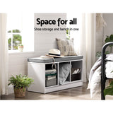 NNEDSZ Shoe Cabinet Bench Shoes Organiser Storage Rack Shelf White Box Seat