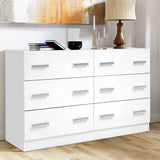 NNEDSZArtiss 6 Chest of Drawers Cabinet Dresser Tallboy Lowboy Storage Bedroom White