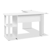 NNEDSZ Office Computer Desk Corner Student Study Table Workstation L-Shape Shelf White