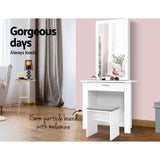 NNEDSZ Dressing Table Mirror Stool Mirror Jewellery Cabinet Makeup Storage Desk