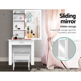 NNEDSZ Dressing Table Mirror Stool Mirror Jewellery Cabinet Makeup Storage Desk