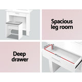 NNEDSZ Dressing Table Mirror Stool Mirror Jewellery Cabinet Makeup Storage Desk
