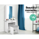 NNEDSZ Dressing Table Mirror Stool Mirror Jewellery Cabinet Makeup Storage Desk