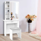 NNEDSZ Dressing Table Mirror Stool Mirror Jewellery Cabinet Makeup Storage Desk