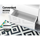 NNEDSZ TV Cabinet Entertainment Unit Stand RGB LED Gloss Drawers 160cm White