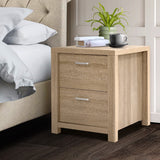 NNEDSZ Bedside Table Lamp Side Tables Drawers Nightstand Unit Beige Wood