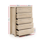 NNEDSZ 5 Chest of Drawers Tallboy Dresser Table Bedroom Storage Cabinet