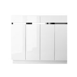 NNEDSZ 120cm Shoe Cabinet Shoes Storage Rack High Gloss Cupboard White Drawers