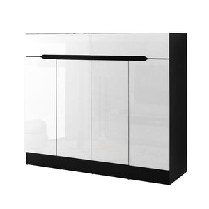 NNEDSZ 120cm Shoe Cabinet Shoes Storage Rack High Gloss Cupboard Shelf Drawers