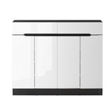 NNEDSZ 120cm Shoe Cabinet Shoes Storage Rack High Gloss Cupboard Shelf Drawers