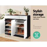NNEDSZ 120cm Shoe Cabinet Shoes Storage Rack High Gloss Cupboard Shelf Drawers