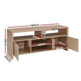 NNEDSZ TV Cabinet Entertainment Unit Stand Storage Shelf Sideboard 140cm Oak