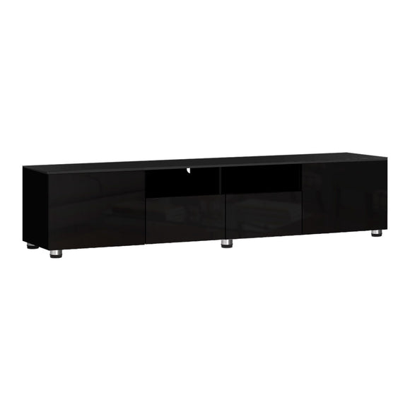 NNEDSZ TV Cabinet Entertainment Unit Stand High Gloss Furniture 205cm Black