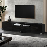 NNEDSZ TV Cabinet Entertainment Unit Stand High Gloss Furniture 205cm Black