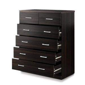 NNEDSZ Tallboy 6 Drawers Storage Cabinet - Walnut