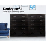 NNEDSZ Tallboy 6 Drawers Storage Cabinet - Walnut