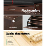 NNEDSZ Shoe Cabinet Bench Shoes Storage Rack Organiser Drawer 15 Pairs Walnut