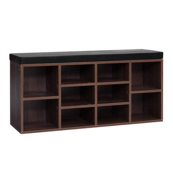 NNEDSZ Shoe Cabinet Bench Shoes Storage Rack Organiser Shelf Cupboard Box Walnut