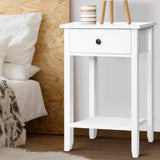 NNEDSZ Bedside Tables Drawer Side Table Nightstand White Storage Cabinet White Shelf