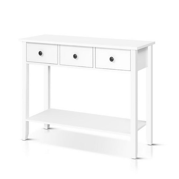 NNEDSZ Hallway Console Table Hall Side Entry 3 Drawers Display White Desk Furniture